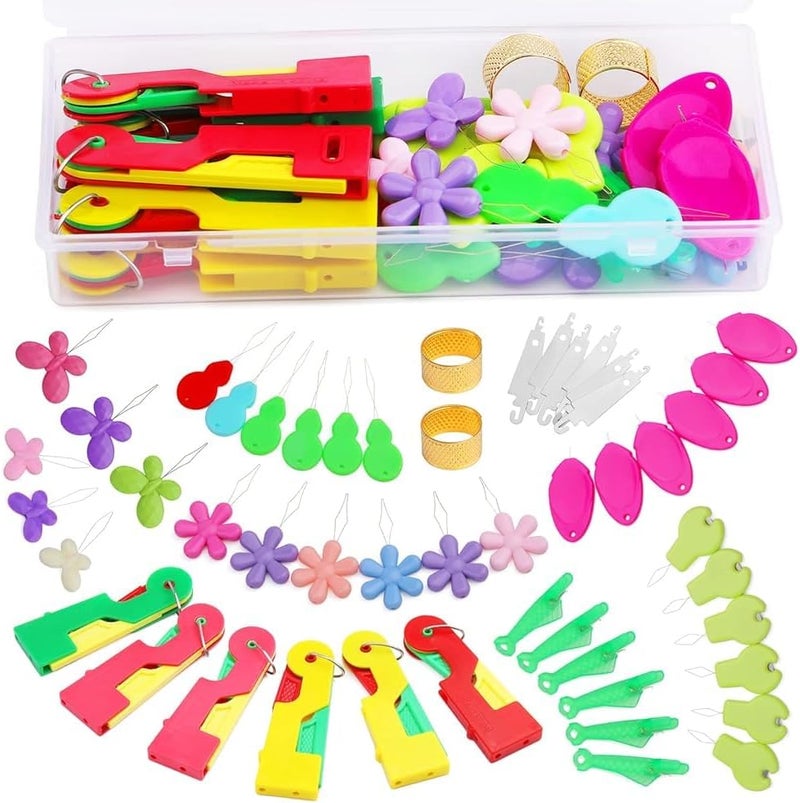 Fedmut Needle Threaders Set, 51 Pcs Needle Threader Tool Needle Threaders for Hand Sewing Craft, 9 Types Needle Threader with Thimbles Great for Hand Sewing Needle Work, Sewing Machine, Embroidery - Image 1
